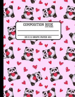 Book cover for Composition Book Cute Panda Graph Paper 4x4