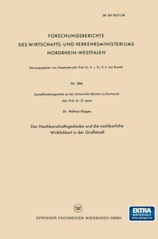 Cover of Der Nachbarschaftsgedanke und die nachbarliche Wirklichkeit in der Großstadt