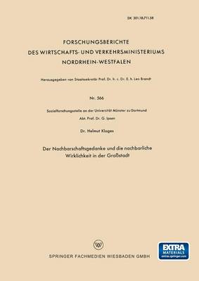 Book cover for Der Nachbarschaftsgedanke und die nachbarliche Wirklichkeit in der Großstadt