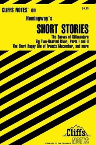 Cover of Cliffsnotes on Hemingway's Short Stories