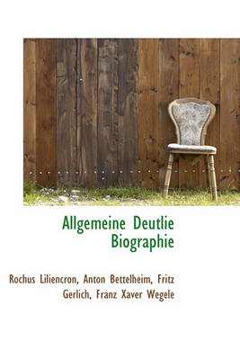 Book cover for Allgemeine Deutlie Biographie