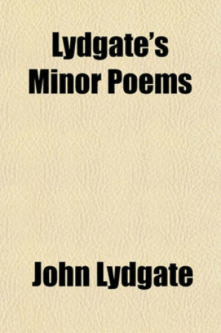 Cover of Lydgate's Minor Poems