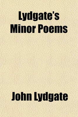 Cover of Lydgate's Minor Poems