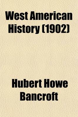 Book cover for West American History Volume 14, PT. 6