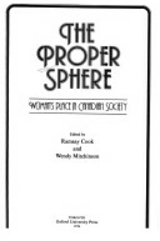 Cover of Proper Sphere Women Can