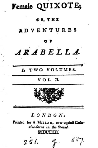 Cover of Female Quixote, or the Adventures of Arabella