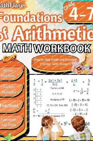 Cover of Foundations of Arithmetic Math Workbook 4th and 7th Grade