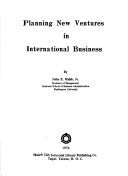 Book cover for Planning New Ventures in International Business