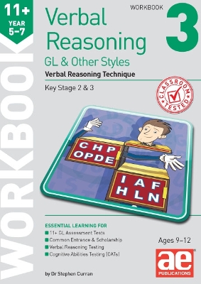 Book cover for 11+ Verbal Reasoning Year 5-7 GL & Other Styles Workbook 3