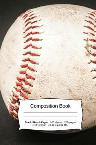 Cover of Baseball Composition Notebook, Blank Sketch Paper