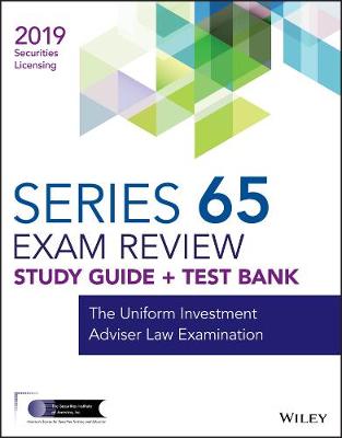 Book cover for Wiley Series 65 Securities Licensing Exam Review 2019 + Test Bank