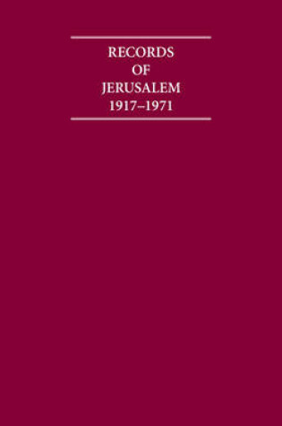 Cover of Records of Jerusalem 1917-1971 9 Volume Hardback Set