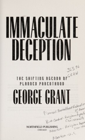 Book cover for Immaculate Deception