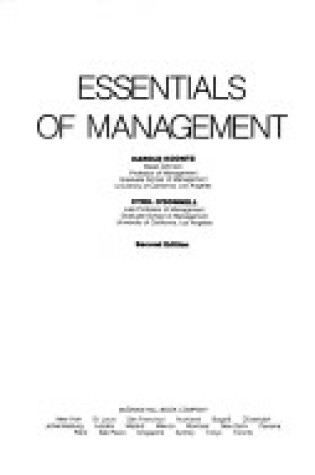 Cover of Essentials of Management