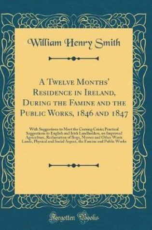 Cover of A Twelve Months' Residence in Ireland, During the Famine and the Public Works, 1846 and 1847: With Suggestions to Meet the Coming Crisis; Practical Suggestions to English and Irish Landholders, on Improved Agriculture, Reclamation of Bogs, Mosses and Othe