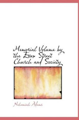 Cover of Memorial Volume by the Essex Street Church and Society