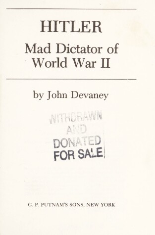 Book cover for Hitler, Mad Dictator of World War II