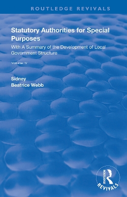 Book cover for Statutory Authorities for Special Purposes