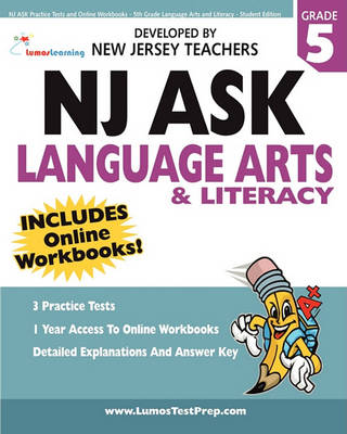 Book cover for NJ Ask Practice Tests and Online Workbooks - 5th Grade Language Arts and Literacy - Student Edition