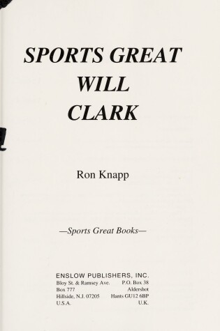 Cover of Sports Great Will Clark