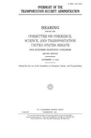 Cover of Oversight of the Transportation Security Administration