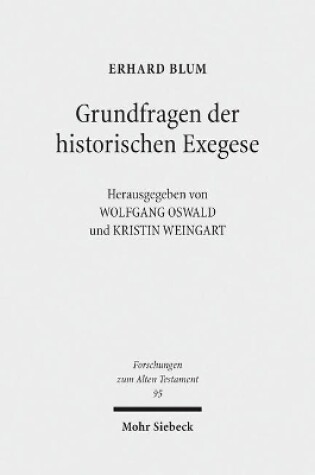 Cover of Grundfragen der historischen Exegese