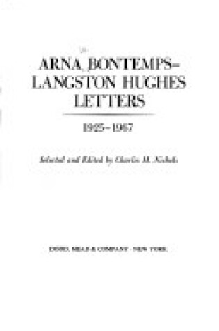 Cover of Arna Bontemps-Langston Hughes Letters, 1925-1967