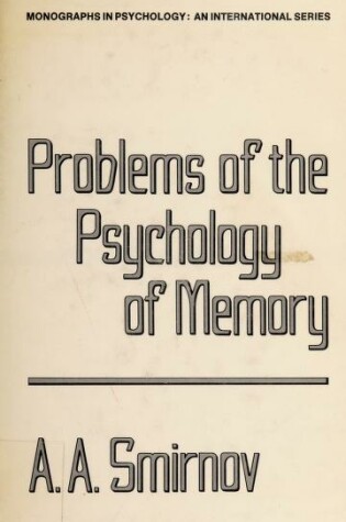 Cover of Problems of the Psychology of Memory