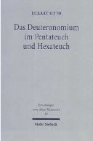 Cover of Das Deuteronomium Im Pentateuch Und Hexateuch