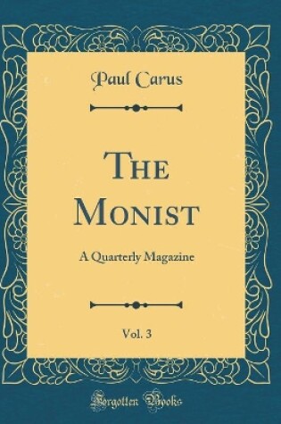 Cover of The Monist, Vol. 3