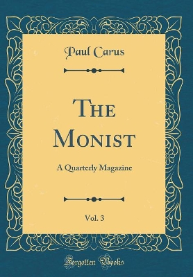 Book cover for The Monist, Vol. 3