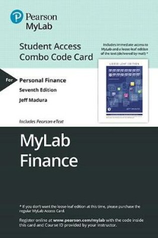 Cover of Mylab Finance with Pearson Etext -- Combo Access Card -- For Personal Finance
