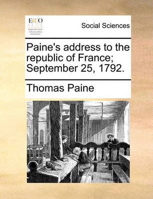 Book cover for Paine's Address to the Republic of France; September 25, 1792.