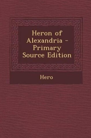Cover of Heron of Alexandria