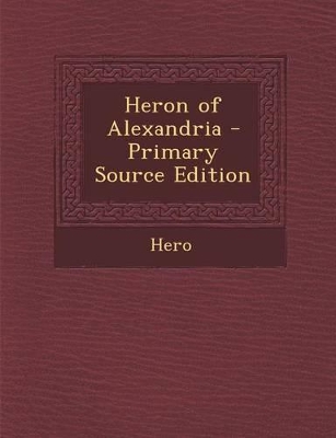 Book cover for Heron of Alexandria