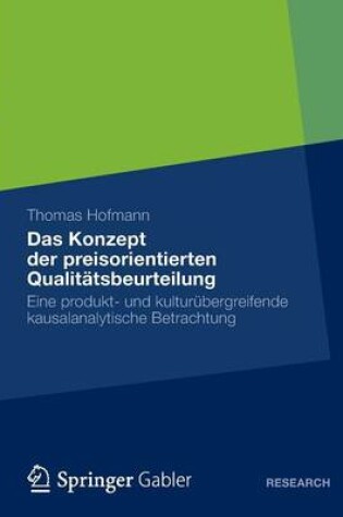 Cover of Das Konzept der preisorientierten Qualitätsbeurteilung