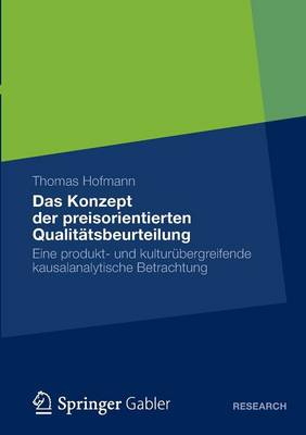 Book cover for Das Konzept der preisorientierten Qualitätsbeurteilung