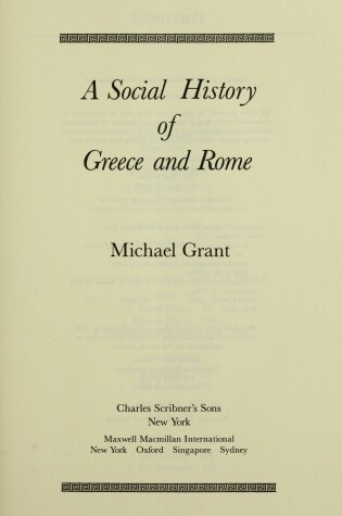 Cover of A Social History of Greece and Rome