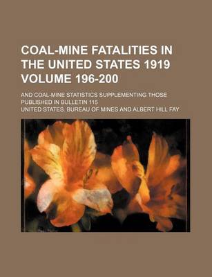 Book cover for Coal-Mine Fatalities in the United States 1919 Volume 196-200; And Coal-Mine Statistics Supplementing Those Published in Bulletin 115