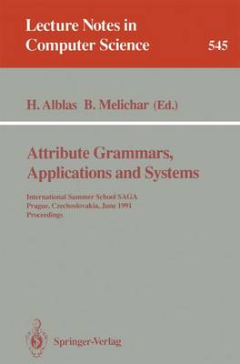 Cover of Attribute Grammars, Applications and Systems