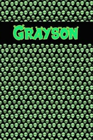 Cover of 120 Page Handwriting Practice Book with Green Alien Cover Grayson