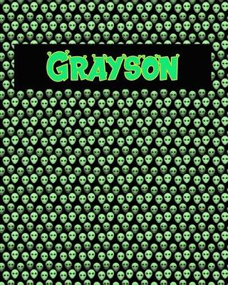 Book cover for 120 Page Handwriting Practice Book with Green Alien Cover Grayson