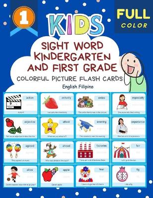 Book cover for Sight Word Kindergarten and First Grade Colorful Picture Flash Cards English Filipino