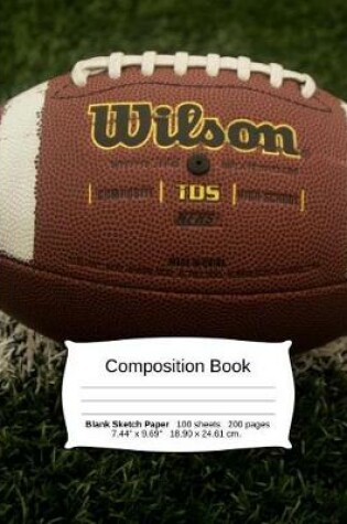 Cover of Football Composition Notebook, Blank Sketch Paper