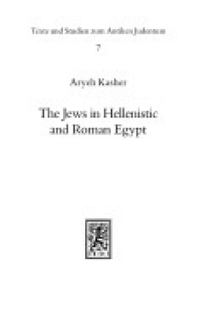 Cover of The Jews in Hellenistic and Roman Egypt