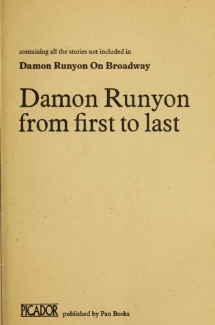 Cover of Runyon from First to Last