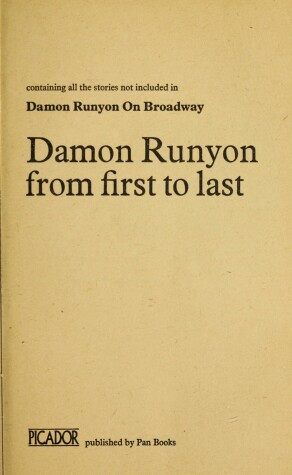 Book cover for Runyon from First to Last