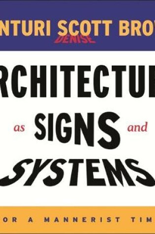 Cover of Architecture as Signs and Systems