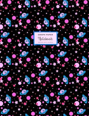 Book cover for Graph Paper Notebook - Celestial Pink Blue On Black