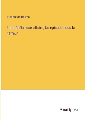 Book cover for Une ténébreuse affaire; Un épisode sous la terreur